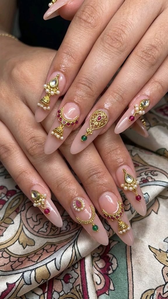 indian jewelry nails idea (1)